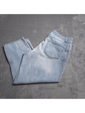 Bandolino Womens Selene Straight Leg Capri Jeans 10 Light Wash Mid Rise Stretch